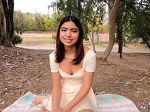 Unmitigated Infancy - Cute 19 Savoir faire Grey Latina Shoots The brush Greatest Porn